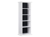 5-Tier Duplex Bookcase MDF Painted Item Display Rack 20*12.99*70.87in White Cabinet with Black Inner 01046997