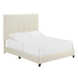 Queen Size Beige Tufted Upholstered Platform Bed B108P160252