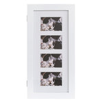 ZUN Simple PVC Wood Grain Coating Photo Storage Damp-proof Jewelry Mirror Cabinet White 43628308