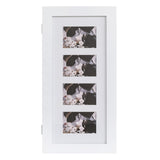 ZUN Simple PVC Wood Grain Coating Photo Storage Damp-proof Jewelry Mirror Cabinet White 43628308