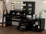 Large Makeup Vanity with Lights, Vanity Table with Charging Station, Vanity Desk with Mirror and 10 34862814