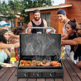 3-Burner Flat Top Gas Griddle Cooking Station with Ceramic Coated Cast Iron Pan, 30,000 BTU Propane 90923579
