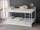 Twin Over Twin Convertible Bunk Bed with 2 Storage Drawers, Metal Bunk Bed Can be 65723139