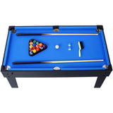 ZUN 5-in-1 Multi-Game Table - Billiards, Push Hockey, Foosball, Ping Pong, and Basketball black/blue 86399614