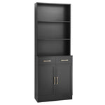 ZUN Bathroom Storage Cabinet, Cabinet with Two Doors and Drawers, Adjustable Three-layer Open N725P186645B