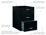 3 Drawer Letter Width Vertical File Cabinet with Pencil Drawer, Black 04928532