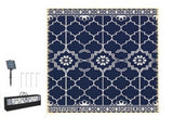 Reversible LED Light Outdoor Rug Carpet 12'x9' PP Straw Material with Carry Bag And Ground Stakes 01838261