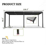 8640E Louver Pergola 10x19FT Aluminum Frame & Steel Louvers W2089P187625