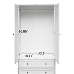 ZUN 2-Door Wardrobe with 3 Drawers High Wardrobe Armoire With 2 Rattan Door For Living Room, Bedroom W2232P162480