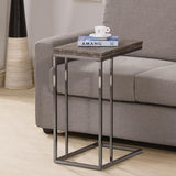 Weathered Grey and Black Snack Table with Expandable Top B062P145458