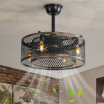 ZUN 20 inch Caged Ceiling Fan with Lights 47063397