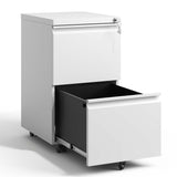 ZUN 2 Drawer Metal Mobile File Cabinet, Rolling File Cabinet with Lock for Hanging Legal/Letter/A4 72271430