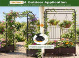 5.5 FT Raised Garden Bed with Trellis Self-Watering Planter Boxes with Lockable Wheels, 2 10437725