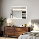 ZUN 40" x 32" LED Bathroom Mirror Bright Backlight, 5 Mins Defog, Full HD Reflected Wall Mounted ,3 09354824