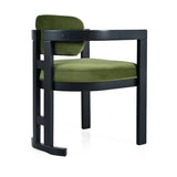 ZUN Indoor Upholstered Wood Dining Chair,Green+Black N768P221635E