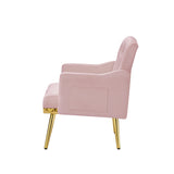 PINK velvet armchair with metal legs W58852197