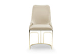 Emrald Modern Style 2PC Dinning Chairs made with wood and Gold Legs Beige B009P298421