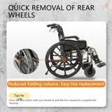 Aluminum Alloy Transport Wheelchair. 18" Seats. With front and Rear Locking Hand Brakes. 24" Quick W3121P297359
