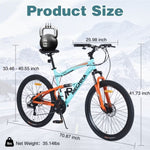 ZUN 26 inch Mountain Bike 21-Speed Dual Suspension Aluminum Alloy Frame For Men and Women's Bike W1019P179698