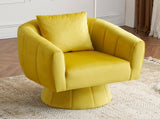 360&deg Swivel Accent Chair, Modern Velvet Fabric Living Room Armchair with Fluffy Cushions, Comfy 48567162