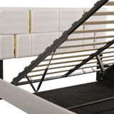 Queen Size Upholstered Platform Bed with Hydraulic Storage System,No Box Spring Needed,Beige N733P207778A