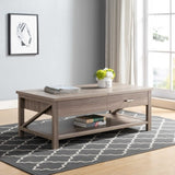 ZUN Modern Livingroom Coffee Table with Lift Top with Spacious Bottom Shelf, Dark Taupe B107131011