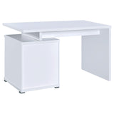 White 2-Drawer Reversible Office Desk B062P153861