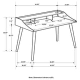 ZUN White and Walnut Writing Desk with Tapered Legs B062P153654