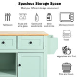 Kitchen Cart with Rubber wood Drop-Leaf Countertop ,Cabinet door internal storage racks,Kitchen WF298028AAE