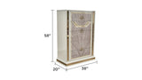 ZUN Omari Modern Style 5-Drawer Chest Made with Wood and Gold Accents in Beige B009P245443