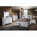 Wooden Nightstand with 2 Drawers and 1 Tray, White B016P252983