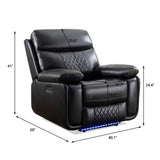 M046 Power recliner with LED Strip BLACK color W1805106083