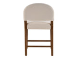 26'' Seat Height Fabric & Rubberwood Bar Stool, Beige Upholstery with Adjustable Floor Leveler, N780P394271B