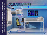Full Size Metal Loft Bed with Built-in Desk & LED Light Strip, White Loft Bed Frame with Safety W1935P463341