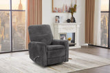 Man Wah Cozy Upholstered Swivel Recliner, Gun Metal B2707P311421