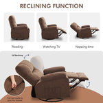 ZUN Recliner chair,360 degree rotating swing single sofa chair, equipped with soft cushion and backrest, W1521P265838