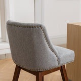 Counter Height Swivel Barstools, 26'' H Seat Height Upholstered Bar Stools Set of 2, Fabric in Gray W1143P151491