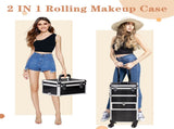2-in-1 cosmetic case with LED three-color changing light, dual USB ports, dual-wire, slide-out front 02763179