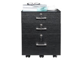 FCH Black Wood Grain Density Board Three Drawers Wooden Filing Cabinet 38131424