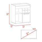 ZUN Bar- coffee cart 29" H, cabinet storage, with 6 bottle racks, a central shelf covered by 1 wood B097133131