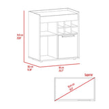 ZUN Bar- coffee cart 29" H, cabinet storage, with 6 bottle racks, a central shelf covered by 1 wood B097133131