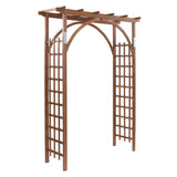 ZUN Beautiful And Practical Garden Arch Dark Brown 44417823