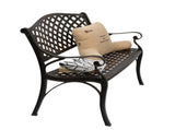 40.5" Outdoor Cast Aluminum Bench With Mesh Backrest Seat Surface 24289313