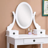 ZUN Moniys Wood Moniya Makeup Vanity Table and Stool Set, White T2574P163835