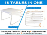 TV Tray Table, TV Dinner Tray for Eating, Large Adjustable Folding Laptop Table with Book Stand, Cup 63120984