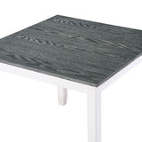 Modern White Solid wood 5pc Dining Set Table 4x Chairs Gray Fabric Cushions Seats Chairs Dining Room B011P230001