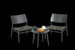 ZUN Aluminium 3 Piece Patio Set Bistro Table and Chairs Set , Backyard, Garden, Living Room, Light Gray W640P175476