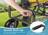 Heavy Duty Garden Hose Reel Cart with 10" Pneumatic Wheels, Large Capacity Hose Winder with Storage 20493154
