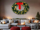 46in Pre-lit Christmas Wreath, Lighted Artificial Xmas Wreath with 150 Warm & Multi-color Lights and 96279534