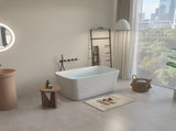 49'' Acrylic Freestanding Soaking Bathtub, Square-shape Japanese Soaking Hot Tub, Sit-In Design with W1573138021